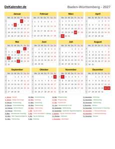 Kalender 2027