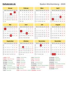Kalender 2028