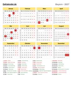 Kalender 2027