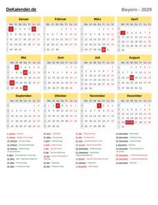 Kalender 2029