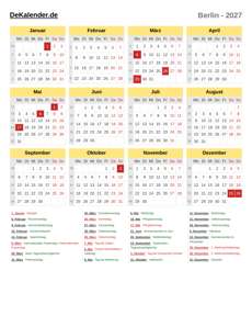 Kalender 2027