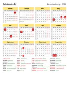 Kalender 2028