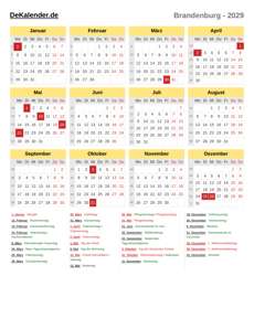 Kalender 2029