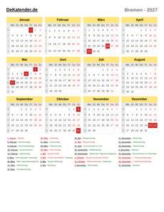 Kalender 2027