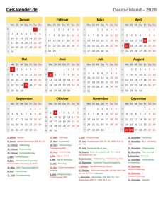 Kalender 2028