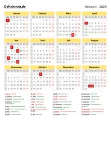 Kalender 2029
