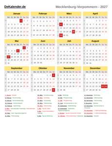 Kalender 2027
