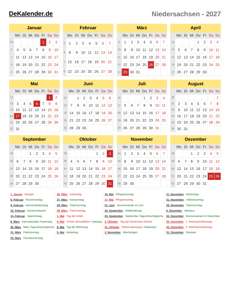 Kalender 2027