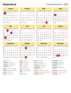Kalender 2029