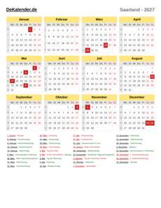 Kalender 2027