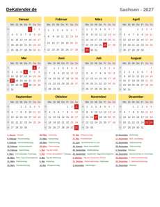 Kalender 2027
