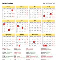 Kalender 2028