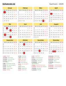 Kalender 2029