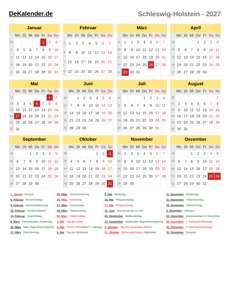 Kalender 2027