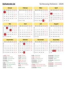 Kalender 2029