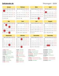 Kalender 2029