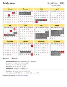Schulferien 2027